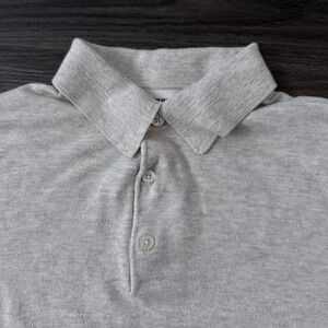 Buck Mason Small cream Cotton Knit Short Sleeve Polo lite sweater